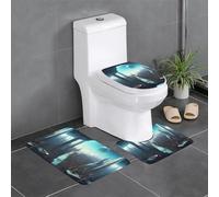 YYHWHJDE Cities of The Future Picture Three Piece Set of Bathroom Floor mats, Bathroom Shower mats, Anti Slip Quick Drying
