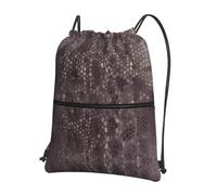 YYHWHJDE Classic Snake Skin Prints Drawstring Backpack - Lightweight, Waterproof Sport Throw Cover for Gym, Travel & Everyday Essentials