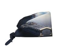 YYHWHJDE Cleaning Working Cap Aircraft Carrier Printed Chef Hat for Women & Men, Adjustable, Breathable Black