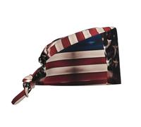 YYHWHJDE Cleaning Working Cap American Flag with Cowboy Boots Printed Chef Hat for Women & Men, Adjustable, Breathable Black