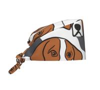 YYHWHJDE Cleaning Working Cap Beagle Patterns Printed Chef Hat for Women & Men, Adjustable, Breathable Black