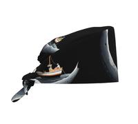 YYHWHJDE Cleaning Working Cap Boat on The Moon Printed Chef Hat for Women & Men, Adjustable, Breathable Black