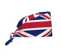 YYHWHJDE Cleaning Working Cap British Flag Printed Chef Hat for Women & Men, Adjustable, Breathable Black
