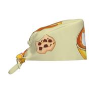 YYHWHJDE Cleaning Working Cap Cartoon cat Coffee Printed Chef Hat for Women & Men, Adjustable, Breathable