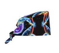 YYHWHJDE Cleaning Working Cap Cosmic Stars Printed Chef Hat for Women & Men, Adjustable, Breathable Black
