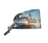 YYHWHJDE Cleaning Working Cap Cruise Ship Printed Chef Hat for Women & Men, Adjustable, Breathable Black