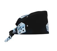 YYHWHJDE Cleaning Working Cap Dice in ice Prints - Soft for Women & Men, Adjustable, Breathable Black