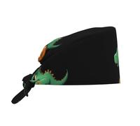 YYHWHJDE Cleaning Working Cap Dinosaur Sitting on a Pumpkin Prints - Soft for Women & Men, Adjustable, Breathable Black