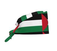 YYHWHJDE Cleaning Working Cap Flag of The State of Palestine Printed Chef Hat for Women & Men, Adjustable, Breathable Black