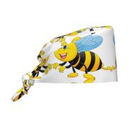 YYHWHJDE Cleaning Working Cap Flying Wasp Printed Chef Hat for Women & Men, Adjustable, Breathable Black