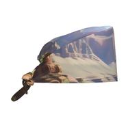 YYHWHJDE Cleaning Working Cap Grand Canyon Printed Chef Hat for Women & Men, Adjustable, Breathable Black