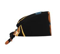 YYHWHJDE Cleaning Working Cap Little Bear Looking at The Sky Printed Chef Hat for Women & Men, Adjustable, Breathable Black