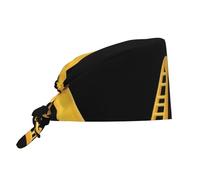 YYHWHJDE Cleaning Working Cap Little Bear Playing on The Slide Printed Chef Hat for Women & Men, Adjustable, Breathable Black