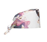 YYHWHJDE Cleaning Working Cap Singing and Dancing Elephant Printed Chef Hat for Women & Men, Adjustable, Breathable Black