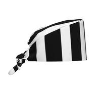YYHWHJDE Cleaning Working Cap Stripes Black White Printed Chef Hat for Women & Men, Adjustable, Breathable