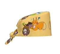 YYHWHJDE Cleaning Working Cap Sunflower Seed Squirrel Printed Chef Hat for Women & Men, Adjustable, Breathable Black