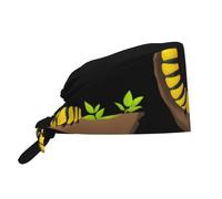 YYHWHJDE Cleaning Working Cap The Adventurous Caterpillar Printed Chef Hat for Women & Men, Adjustable, Breathable Black