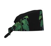 YYHWHJDE Cleaning Working Cap The Gentle Watering of rain Printed Chef Hat for Women & Men, Adjustable, Breathable Black