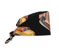 YYHWHJDE Cleaning Working Cap Train in The Canyon Printed Chef Hat for Women & Men, Adjustable, Breathable Black