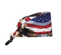 YYHWHJDE Cleaning Working Cap USA Patriotic Eagle with American Flag Printed Chef Hat for Women & Men, Adjustable, Breathable Black