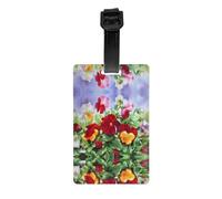 YYHWHJDE Clear PVC Luggage Tag with Detachable Wristband | Durable Business Card Size for Travel, Backpack, Suitcase, Gym Bag - 17.5cm Pansy Perfection Picture