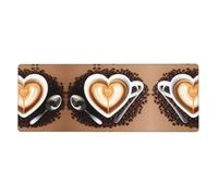 YYHWHJDE Coffee With Heart Pattern Picture Extra Large Mouse Pad, Computer Office Anti Slip Gaming Keyboard Thickened Version 12x31.5in