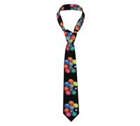 YYHWHJDE Color-blocking pom pom Pattern Men's Necktie for Business, Daily Wear, Work, Birthdays, Weddings, Parties, Banquets Easy Care 57X3.1 In