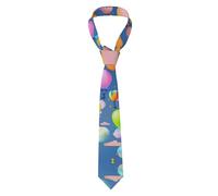 YYHWHJDE Colorful Balloons Pattern Men's tie classic style suit cravat suitable for holidays and work