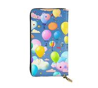 YYHWHJDE Colorful Balloons Prints Quality Leather Long Clutch Wallet Designed for Fashion Girls and Women Stylish 7.48 x 4.13 in