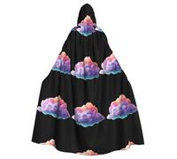 YYHWHJDE Colorful Dark Clouds Picture Halloween Adult Hooded Cape Cloak No Zipper, Comfortable For Costume Parties