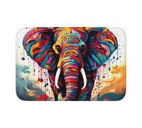 YYHWHJDE Colorful Elephant Picture Anti slip and thickened floor mat suitable for bathrooms, bedrooms, washable carpet floor mats 16X24 in