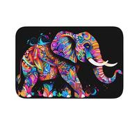 YYHWHJDE colorful elephant Picture Anti slip and thickened floor mat suitable for bathrooms, bedrooms, washable carpet floor mats 16X24 in