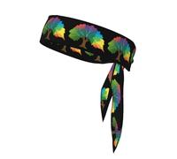 YYHWHJDE Colorful fallen leaves like a rainbow Pattern Sports headscarf, sweat absorbing and breathable, motion headband, double-sided kerchief