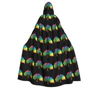 YYHWHJDE Colorful Fallen Leaves Like A Rainbow Prints Halloween Adult Hooded Cape Men'S And Women'S Clothing Mantle Role-Playing