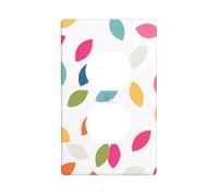 YYHWHJDE Colorful Fallen Leaves Picture Double Socket Wall Panel Decorative is Durable and Suitable for Socket Light Switch Accessories 4.5x2.76in