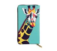 YYHWHJDE Colorful Giraffe Fans Lovers Printing Quality Leather Long Clutch Wallet Designed for Fashion Girls and Women Stylish 7.48 x 4.13 in