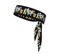 YYHWHJDE Colorful letters with ghosts Pattern Sports headscarf, sweat absorbing and breathable, motion headband, double-sided kerchief