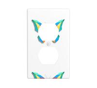 YYHWHJDE Colorful Origami Butterfly Picture Double Socket Wall Panel Decorative is Durable and Suitable for Socket Light Switch Accessories 4.5x2.76in
