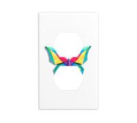YYHWHJDE Colorful Origami Butterfly Prints Double Socket Wall Panel Electrical Socket Cover Plate Shatter Decoration Durable 4.5x2.76in