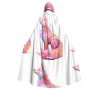 YYHWHJDE Colorful Origami Fox Picture Halloween Adult Hooded Cape Cloak No Zipper, Comfortable For Costume Parties