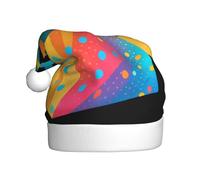 YYHWHJDE Colorful polka dot net bag Prints Christmas hat for Adult Suitable for Halloween, Christmas and New Year wear