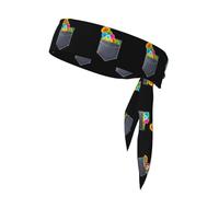 YYHWHJDE Colorful pompoms in pocket Pattern Sports headscarf, sweat absorbing and breathable, motion headband, double-sided kerchief