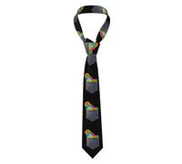 YYHWHJDE Colorful pompoms in pocket Prints Men's tie classic style suit cravat suitable for holidays and work