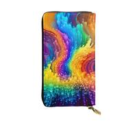 YYHWHJDE Colorful Rainbow Printing Quality Leather Long Clutch Wallet Designed for Fashion Girls and Women Stylish 7.48 x 4.13 in