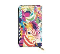 YYHWHJDE Colorful Rainbow Zebra Picture Quality Leather Long Clutch Wallet Designed for Fashion Girls and Women Stylish 7.48 x 4.13 in