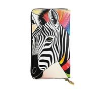 YYHWHJDE Colorful Rainbow Zebra Printing Quality Leather Long Clutch Wallet Designed for Fashion Girls and Women Stylish 7.48 x 4.13 in