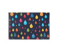 YYHWHJDE Colorful Raindrops Prints Placemats Set of 6 12x18in - Elevate Every Meal with Durable & Customizable Table Layers