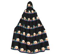YYHWHJDE Colorful Shells Hanging On Coral Prints Halloween Adult Hooded Cape Men'S And Women'S Clothing Mantle Role-Playing
