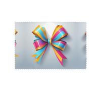 YYHWHJDE Colorful Vertical Bow Prints Placemats Set of 6 12x18in - Engineered for Durability & Heat Resistance Polyester
