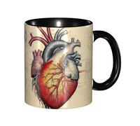 YYHWHJDE ColorName Double Color Mug Ceramic Mugs Suitable for Cappuccino, Latte, Cereal, Yogurt, Milk, hot or Cold Drinks Micro-Wave Oven Human Anatomy Heart Chart Printing